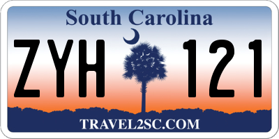 SC license plate ZYH121