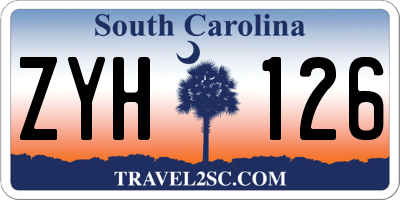 SC license plate ZYH126