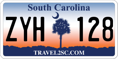 SC license plate ZYH128