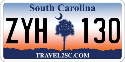SC license plate ZYH130
