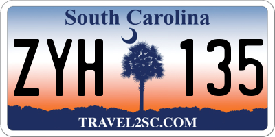 SC license plate ZYH135