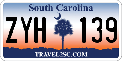SC license plate ZYH139