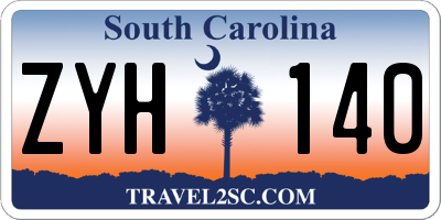 SC license plate ZYH140