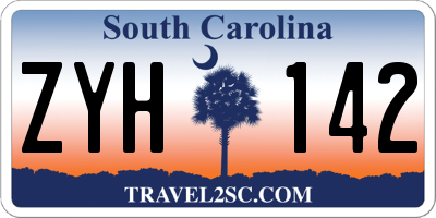 SC license plate ZYH142