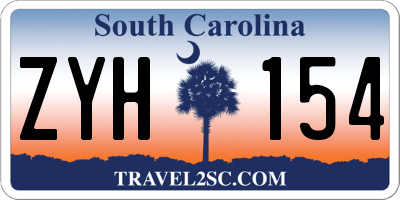 SC license plate ZYH154