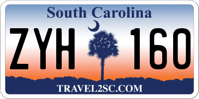 SC license plate ZYH160