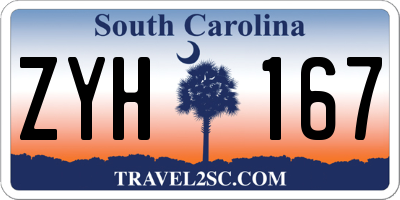 SC license plate ZYH167