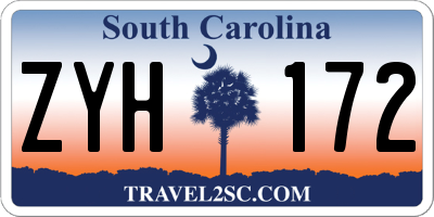 SC license plate ZYH172