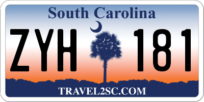 SC license plate ZYH181