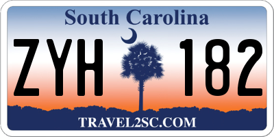 SC license plate ZYH182