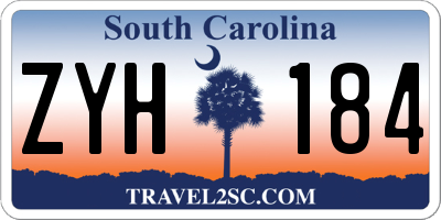 SC license plate ZYH184