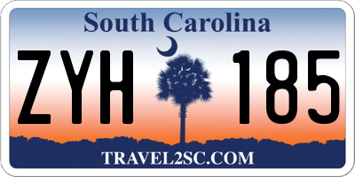 SC license plate ZYH185