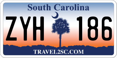 SC license plate ZYH186