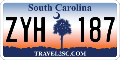 SC license plate ZYH187