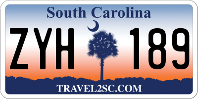 SC license plate ZYH189
