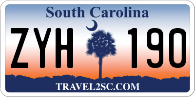 SC license plate ZYH190