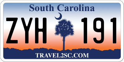 SC license plate ZYH191