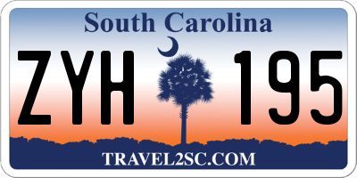 SC license plate ZYH195