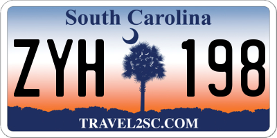 SC license plate ZYH198