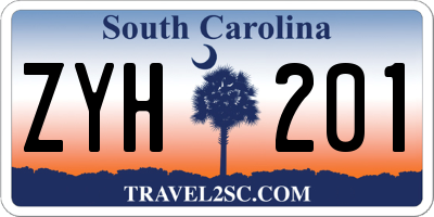 SC license plate ZYH201