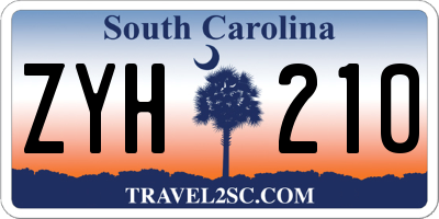SC license plate ZYH210