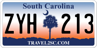 SC license plate ZYH213