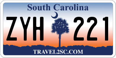 SC license plate ZYH221