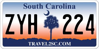 SC license plate ZYH224