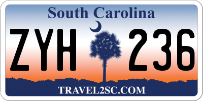 SC license plate ZYH236
