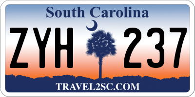 SC license plate ZYH237