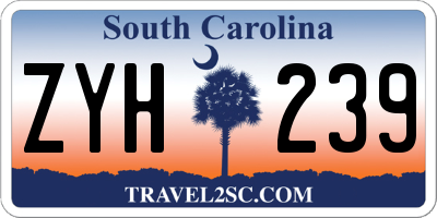 SC license plate ZYH239