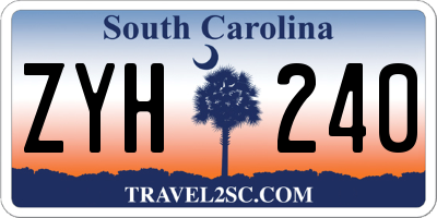 SC license plate ZYH240