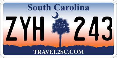 SC license plate ZYH243
