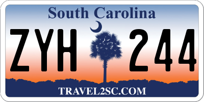 SC license plate ZYH244