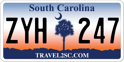 SC license plate ZYH247