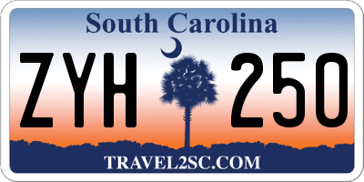 SC license plate ZYH250