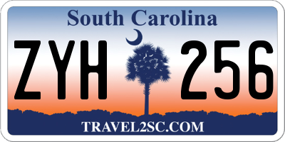 SC license plate ZYH256