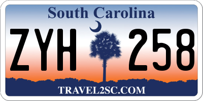 SC license plate ZYH258