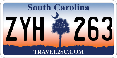 SC license plate ZYH263
