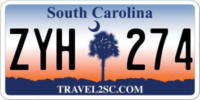 SC license plate ZYH274