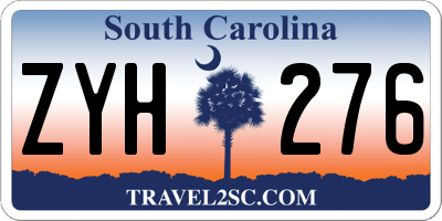 SC license plate ZYH276
