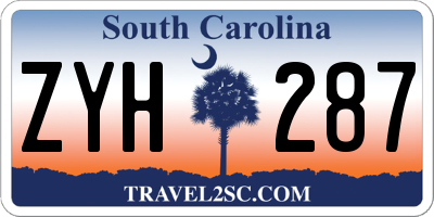 SC license plate ZYH287
