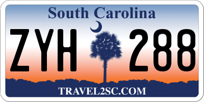 SC license plate ZYH288