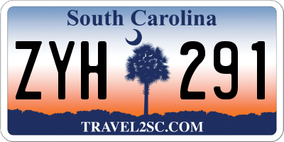 SC license plate ZYH291