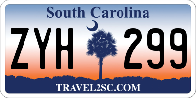 SC license plate ZYH299