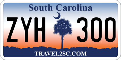 SC license plate ZYH300
