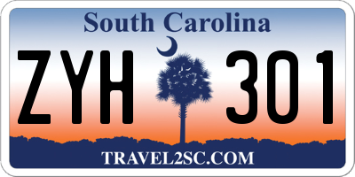 SC license plate ZYH301