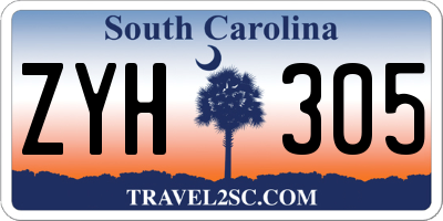 SC license plate ZYH305