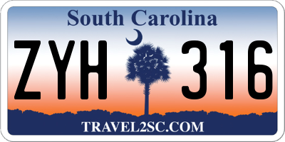 SC license plate ZYH316