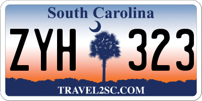 SC license plate ZYH323